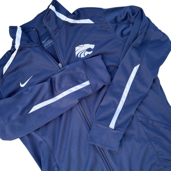 Nike Other - Nike Kansas State Wildcats Full Zip Track Jacket Navy Blue Mens Logo Size XL